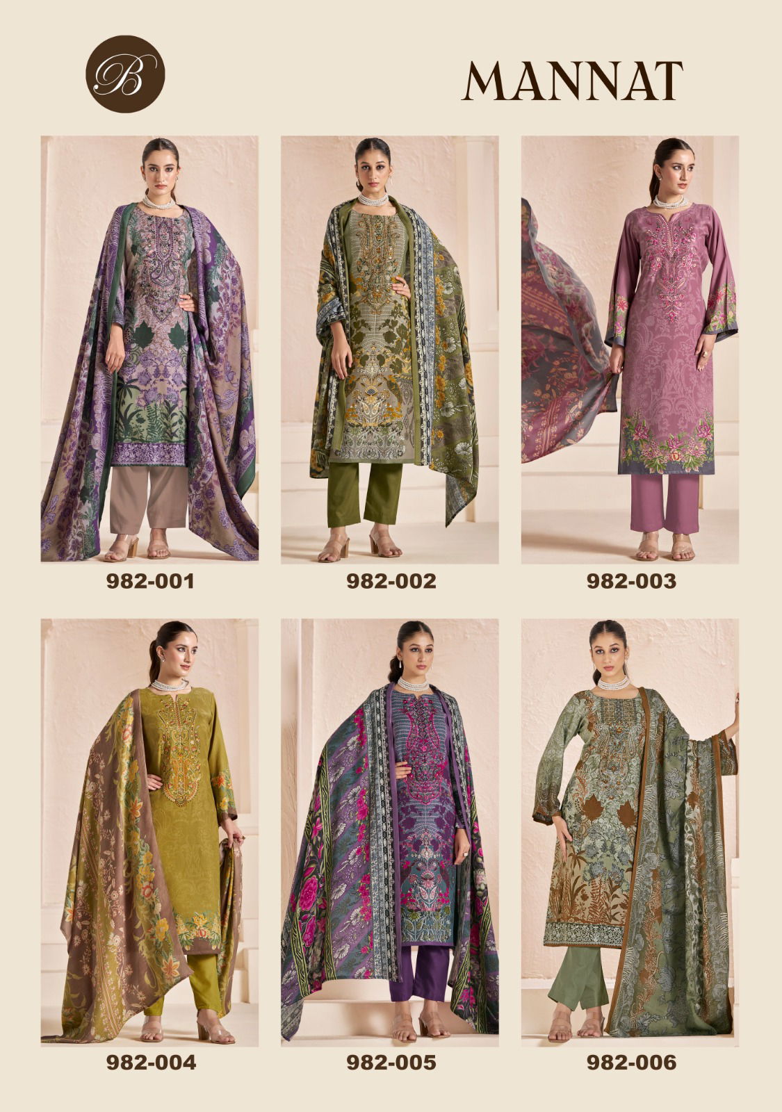 Mannat By Belliza Viscose Pashmina Printed Dress Material Wholesale Price In Surat
